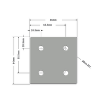 41-120-1SS MODULAR SOLUTIONS TIE PLATE 90MM X 90MM X 6MM CREATES RIGHT ANGLE, WITH STAINLESS STEEL HARDWARE